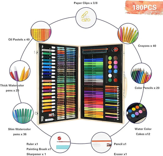 180 Piece Deluxe Painting Drawing Kit Shivay Gifting pitara