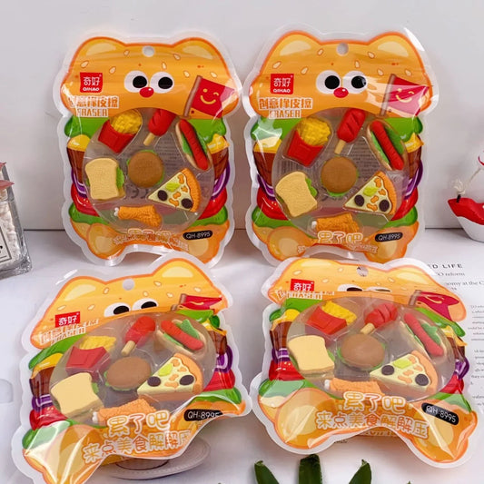 Pack of Fast food Erasers Shivay Gifting pitara