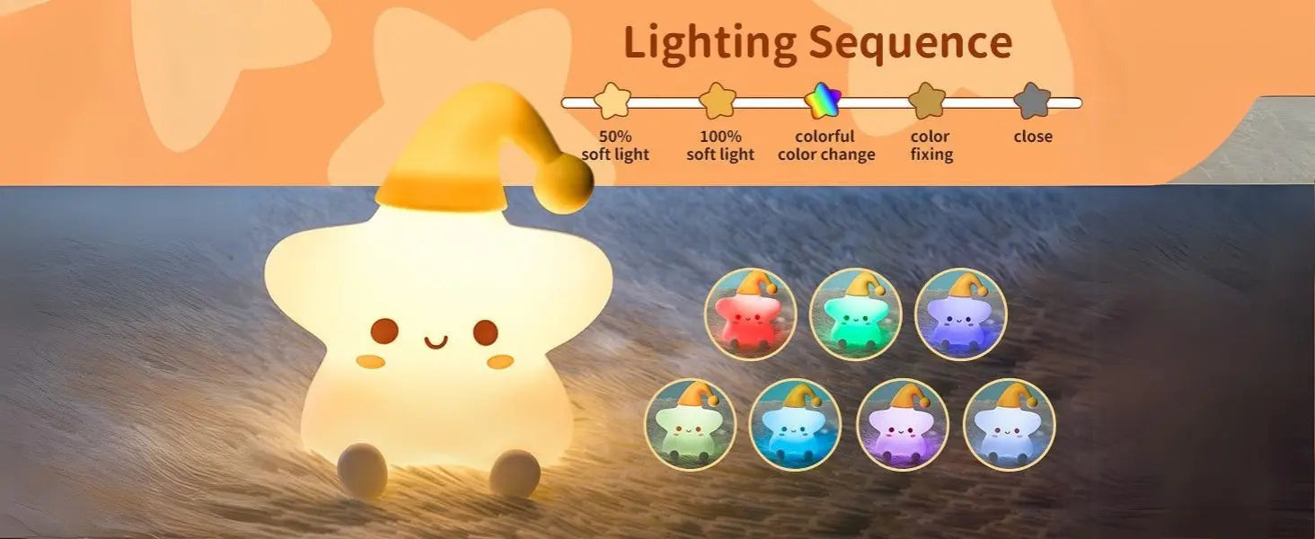 Star Smile Tapping Silicone Lamp Shivay Gifting pitara