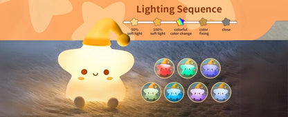 Star Smile Tapping Silicone Lamp Shivay Gifting pitara