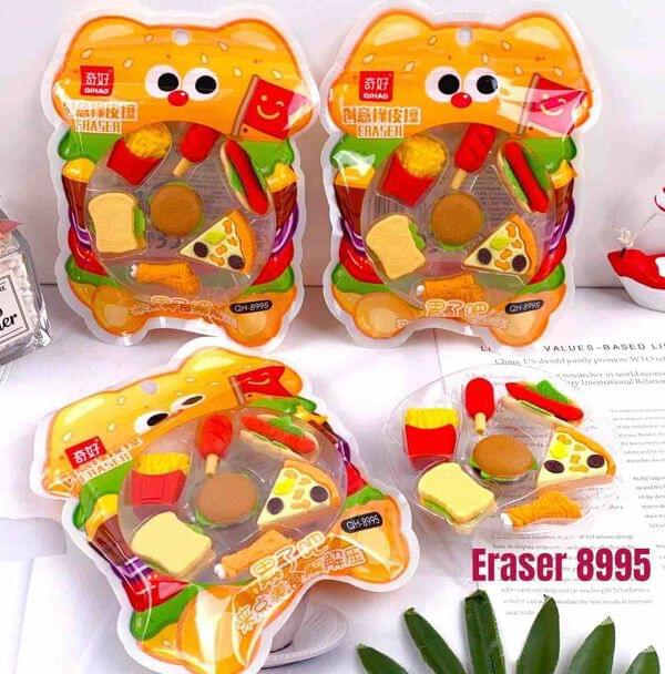 Pack of Fast food Erasers Shivay Gifting pitara