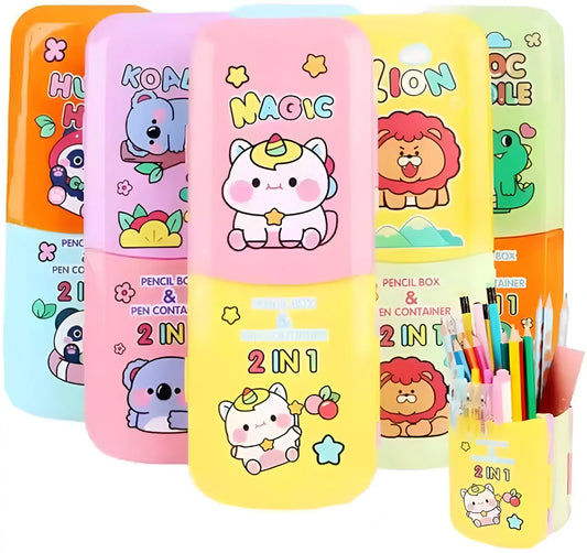 2 in 1 Pencil Box Pen and Pencil Holder Shivay Gifting pitara