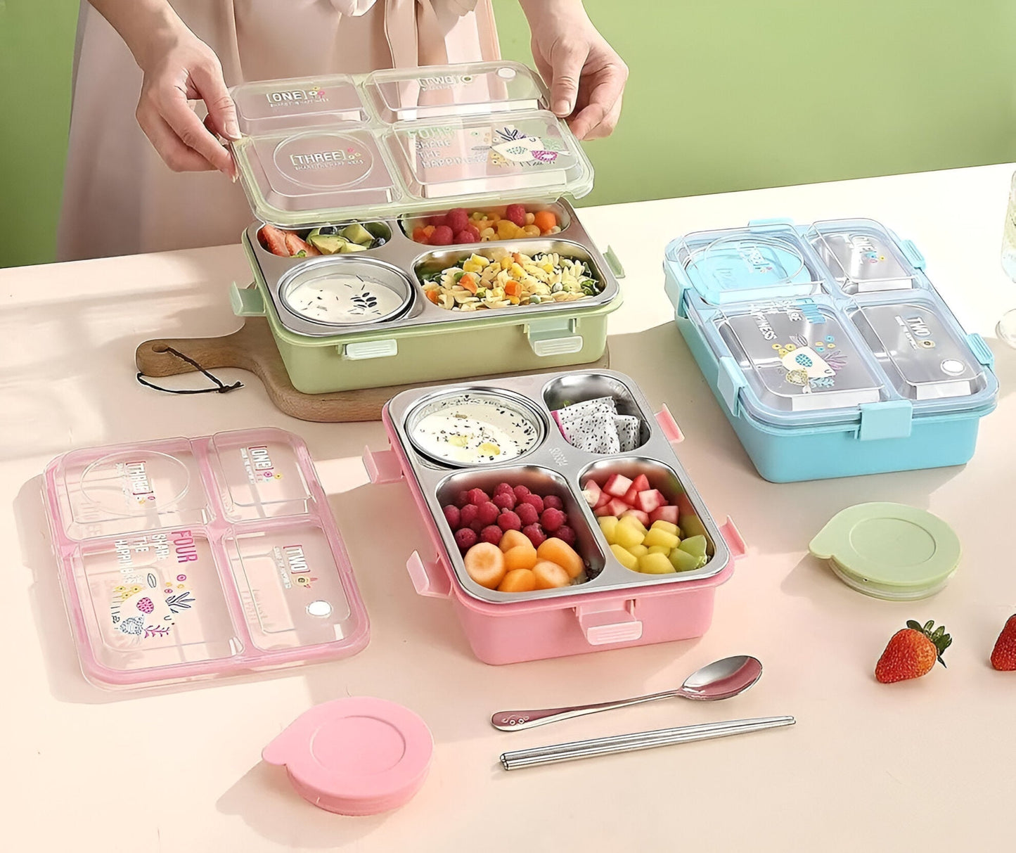 Premium Stainless Steel Leak-Proof Bento Lunch Box Shivay Gifting pitara